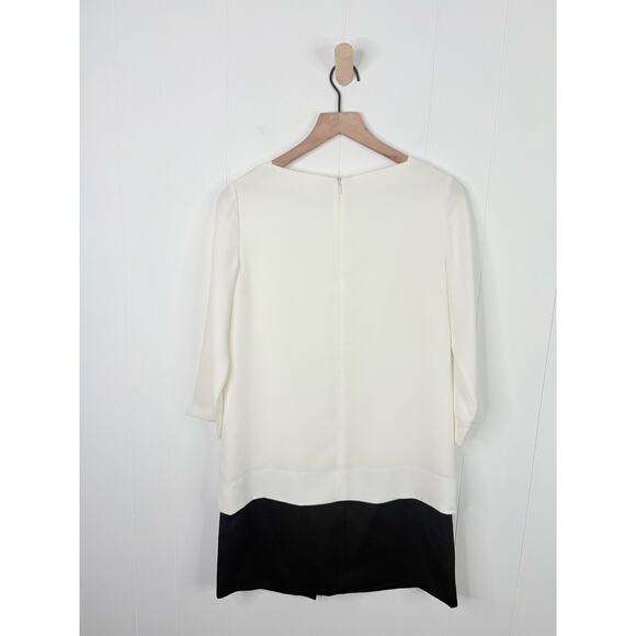 Club Monaco Layered Colorblock Drop Waist Mini Dress Size 2 White Black - Picture 8 of 12